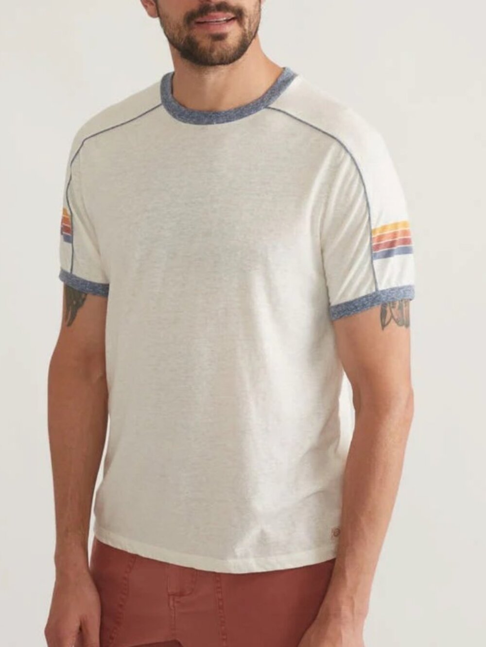 Marine Layer Antique White Vintage Varsity-inspired Tee